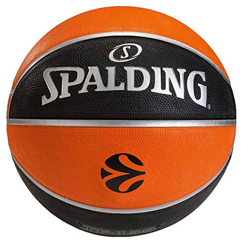 Euroleague Baloncesto Spalding Replica TF150, Naranja/Negro, 5